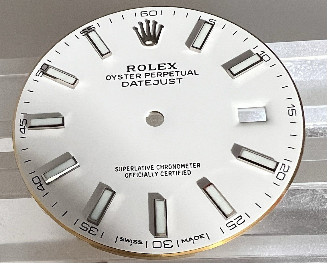 Rolex Dial DATEJUST 126300/334 White Cromalight OEM FACTORY Swiss MADE