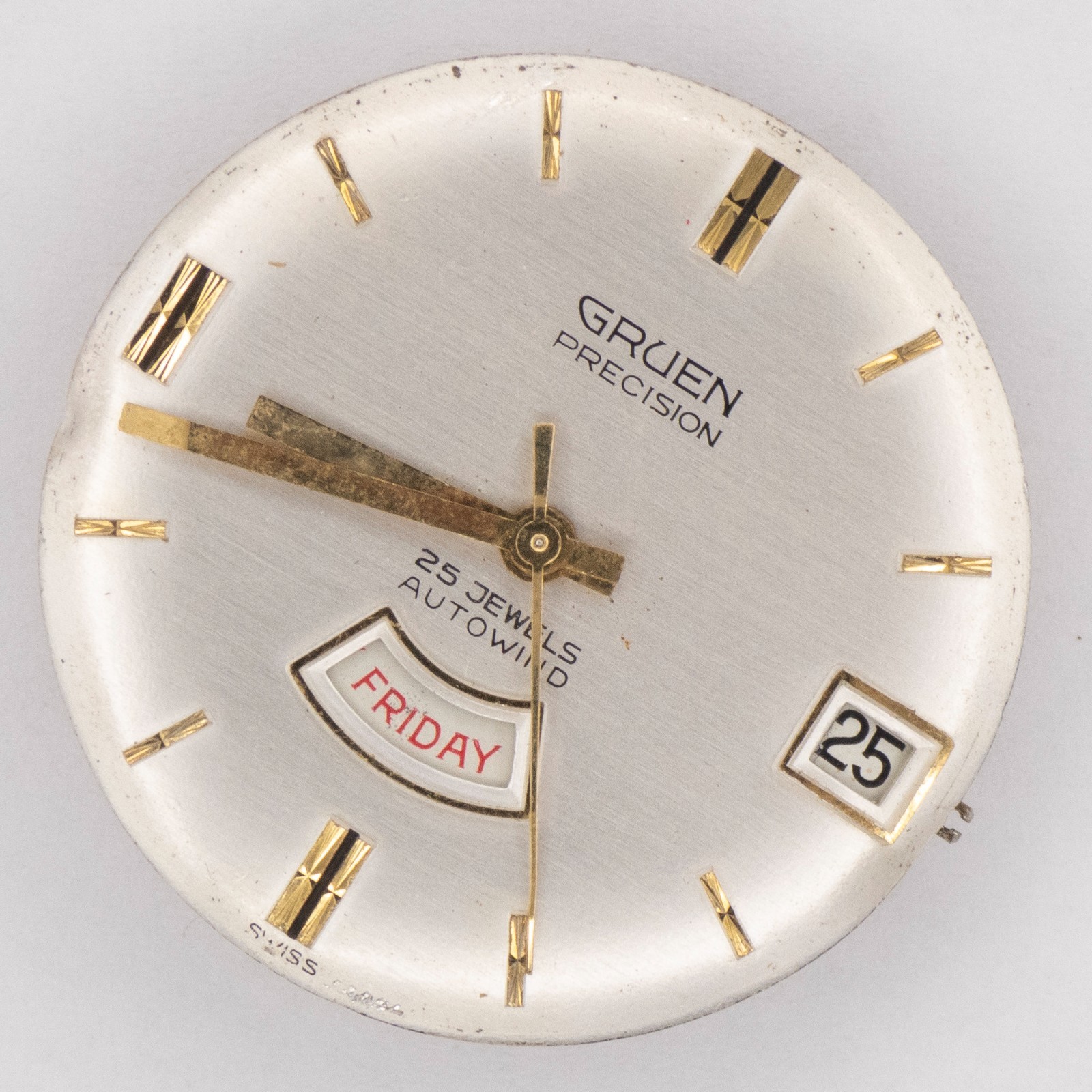 Vintage Gruen Caliber 580 CD 25-Jewel Automatic Wristwatch Movement