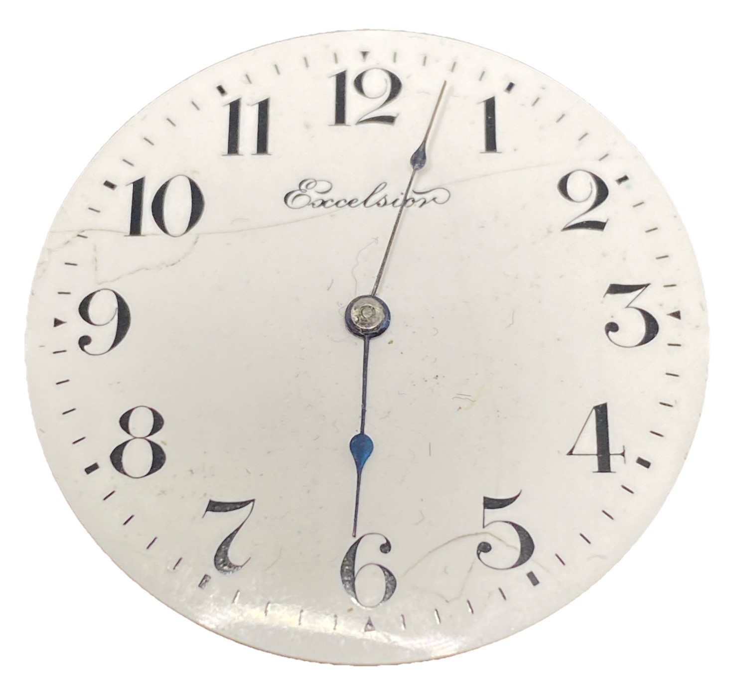 Excelsior Pocket Watch Movement USA Size 6s OF 7j 38 Mm Dial Ticking F8896