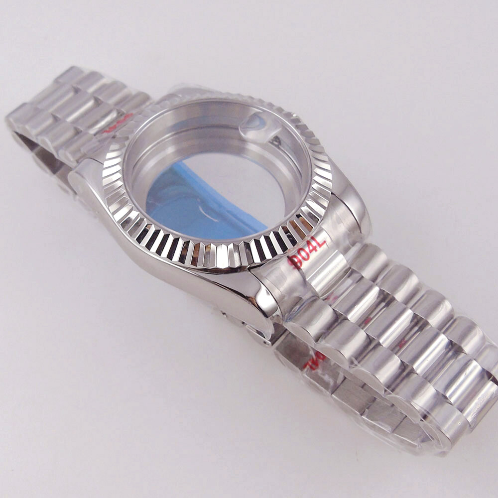Fluted Bezel 36MM Sapphire Glass Watch Case Fit NH34A NH35A NH36 ETA 2824 PT5000