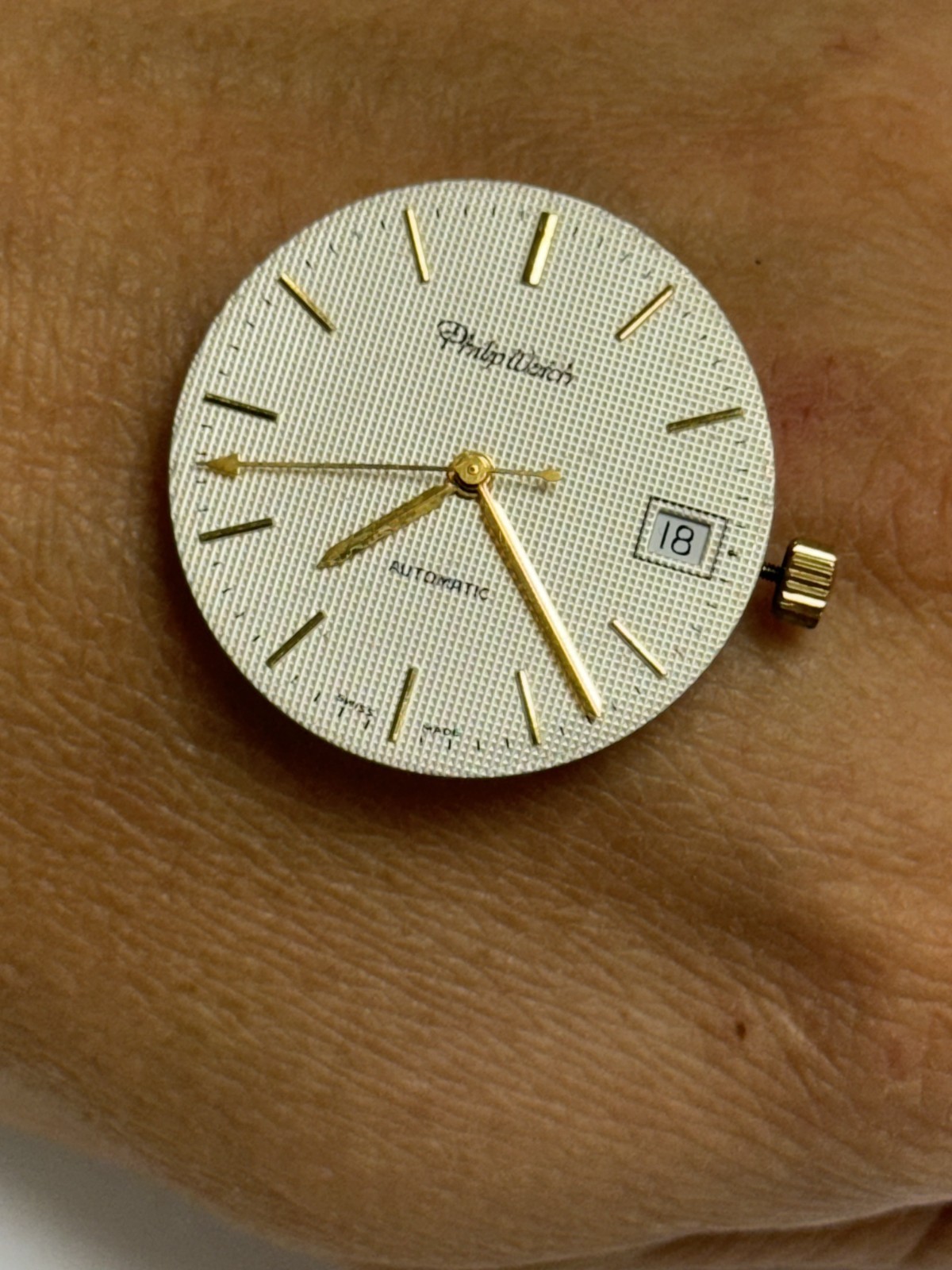 Automatic Date Eta 2824-2 Movement & Dial Philip Watch Swiss Made Running