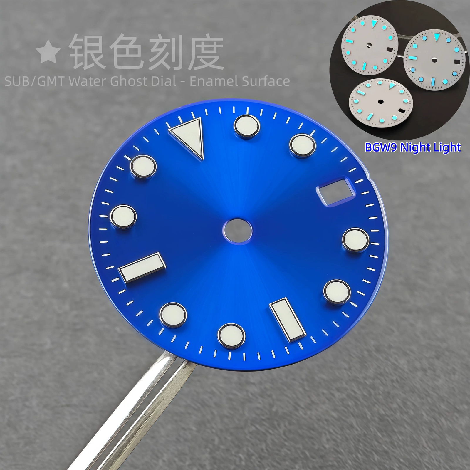 28.5mm No Logo Watch Dial Ice Blue Lume for Nh34 Nh35 Movement Watch Accessories