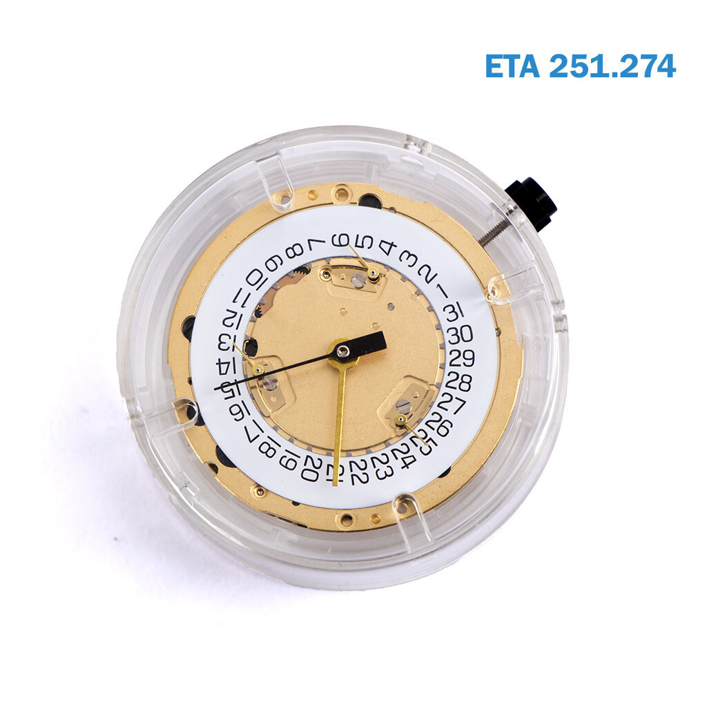 ETA SWISS MADE 251.274 Replaces Eta 251.272 Chronograph , WHITE DISK AT 4.