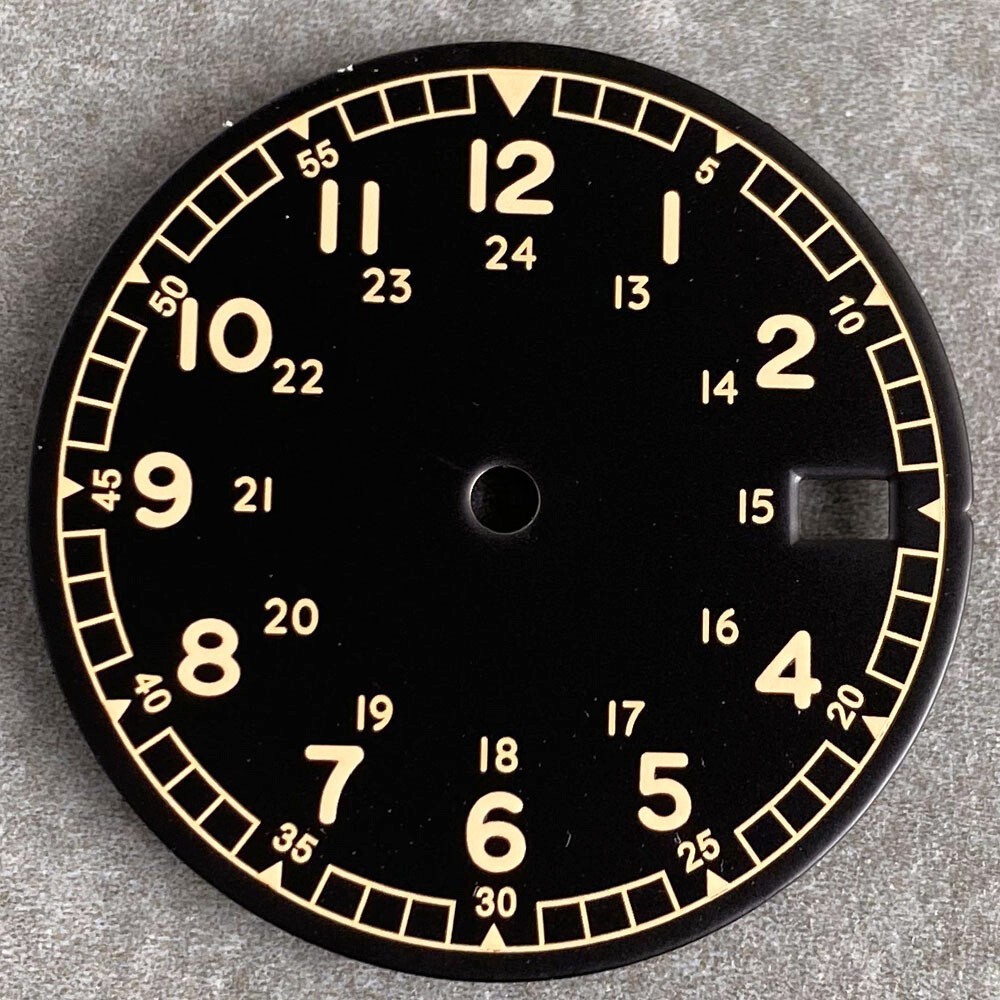 29mm Pilot Style Watch Dial Face and Hands Fit for NH35 NH36 Automatic Movement