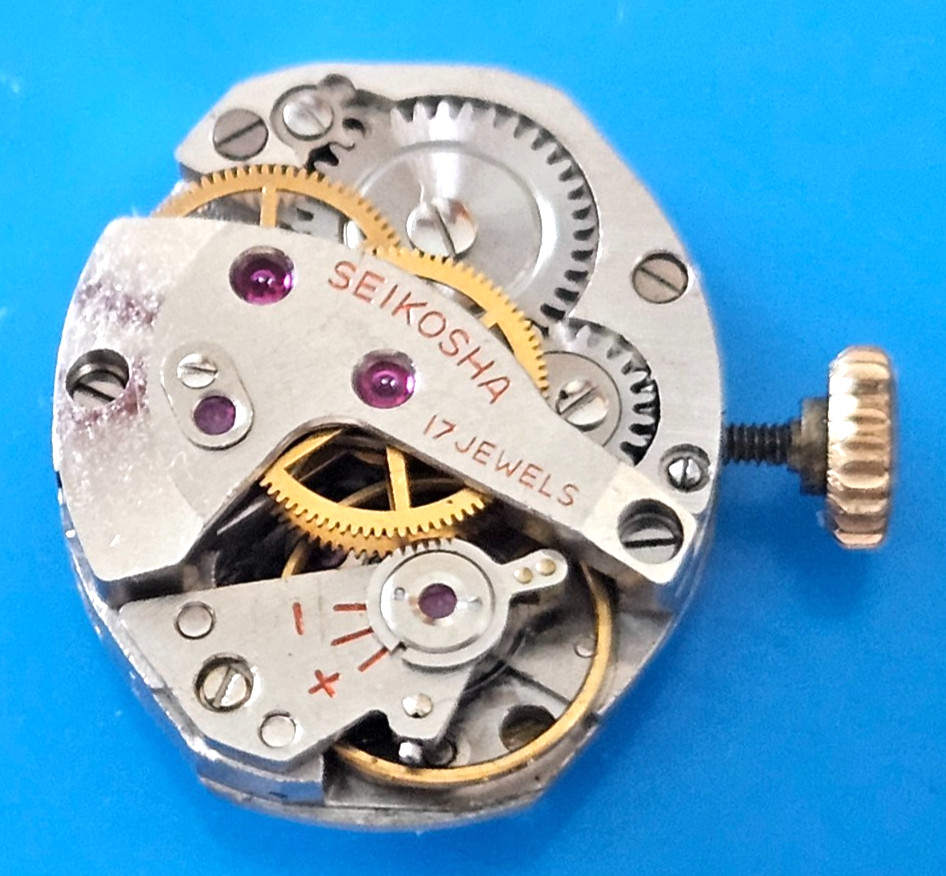 SEIKOSHA SEIKO PURPLE 17J Watch Movement (REMOVED FROM GOLD CASE/BALANCE RUNS) 3