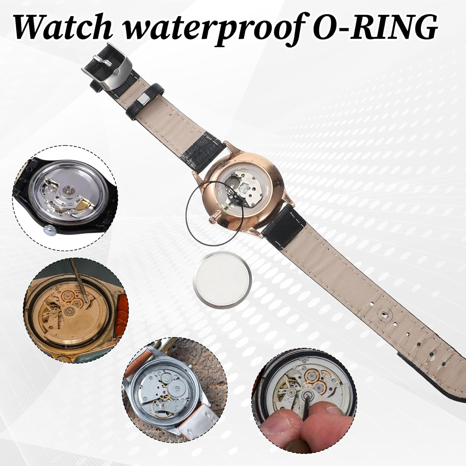 80Pcs O Ring Watch Gasket Set, 0.5/0.6/0.7/0.8 Mm Waterproof Rubber Watch Seal