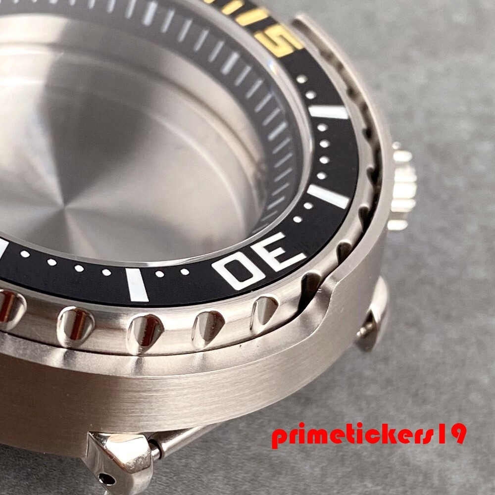 Stainless Steel 46.5mm Watch Case Sapphire 4 o’clock Crown Fit NH34 NH35 NH36