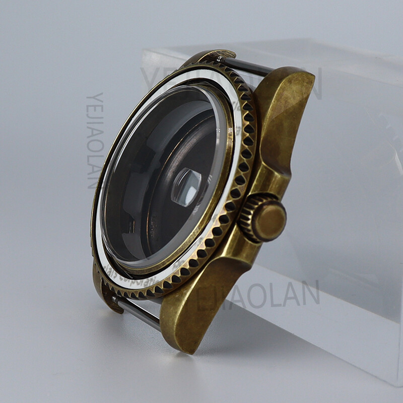 40mm Retro Bronze Watch Cases Parts Sapphire For Seiko Nh35 Movement 28.5mm Dial