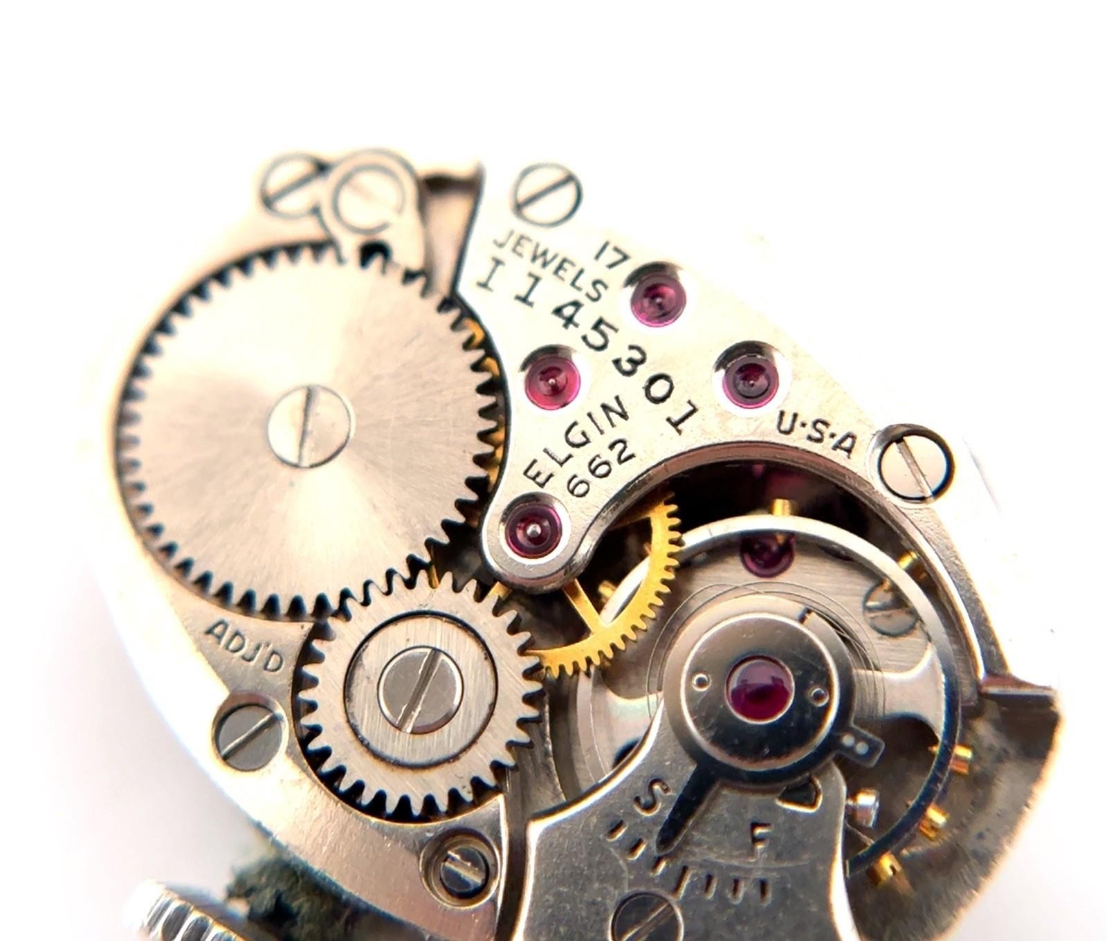 Elgin 662 17 Jewels Mechanical Manual-Wind Adjusted Movement – Working