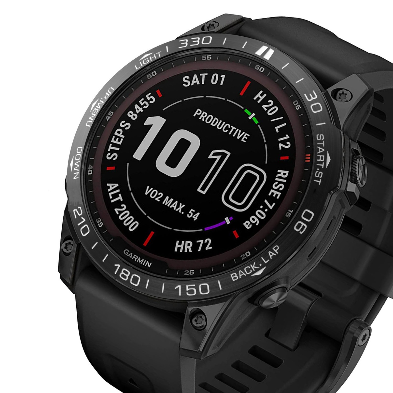Metal Watch Bezel Racing Protective Bezel Etched Bezel Insert for Garmin Fenix 7
