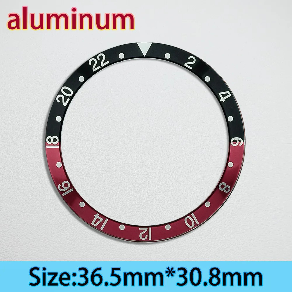 Aluminium Bezel Insert 36.5mm Green Luminous For NH35/36 Diving Ring
