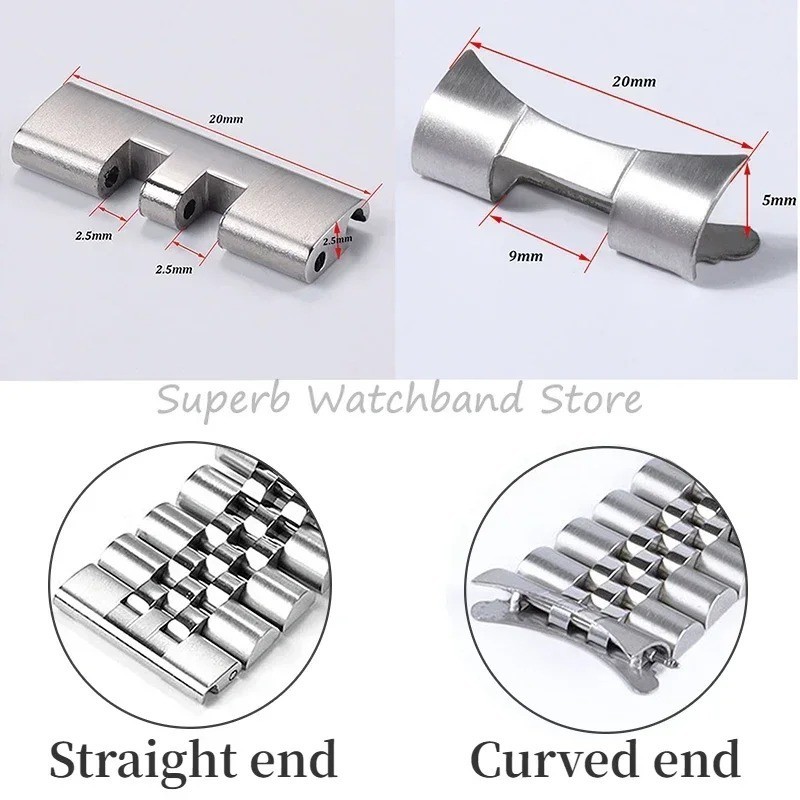 2pcs New Watch Bracelet Curved End Links for Seiko Skx009 Skx007 Jubilee Oyster✨