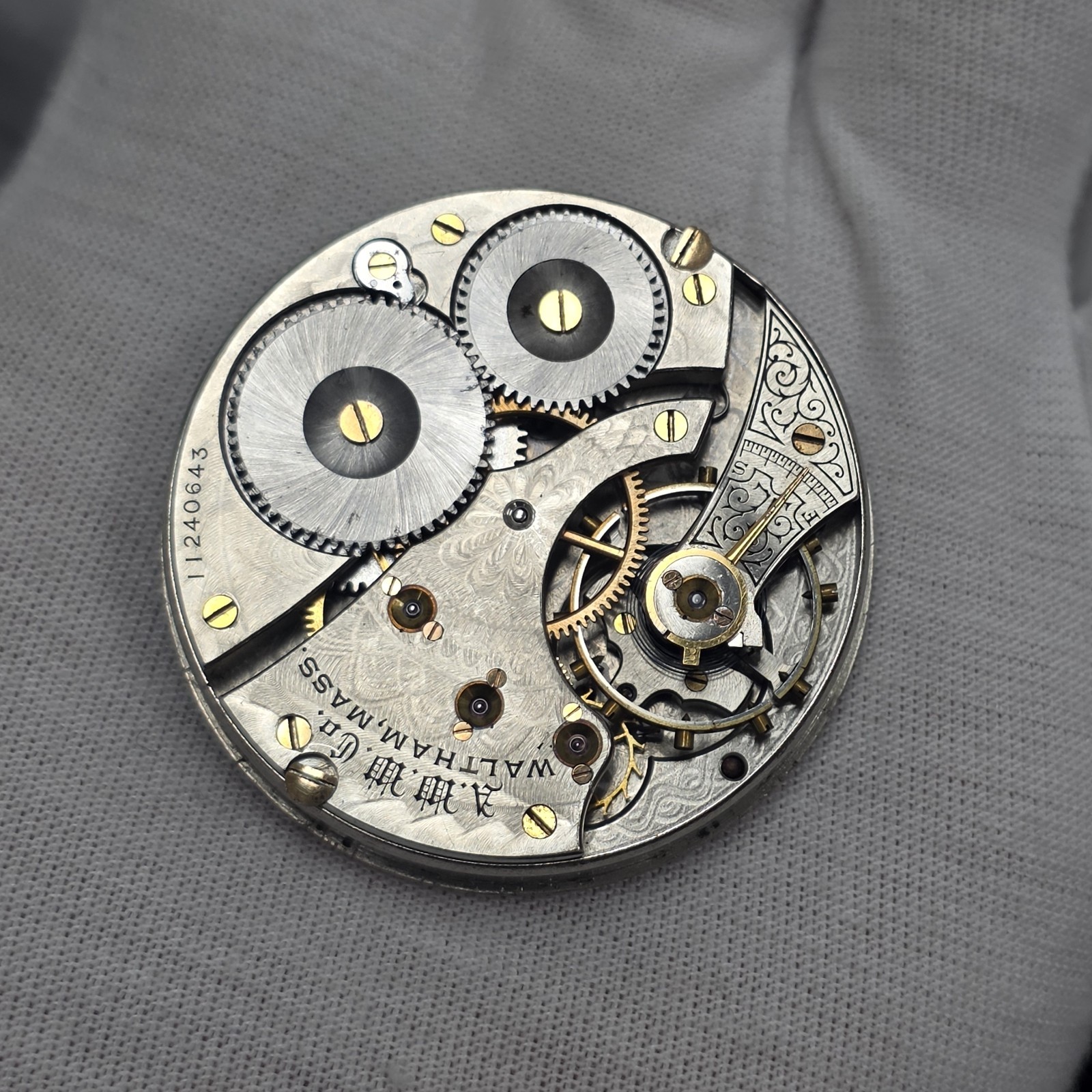 1902 Waltham Grade A. W. W. CO 16s 11J MODEL 1899 Pocket Watch Movement
