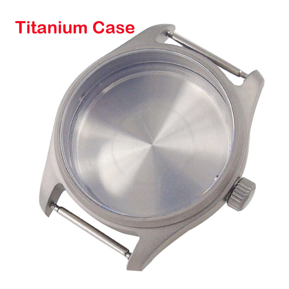 39MM Prevent Allergy Sapphire Glass Titanium Watch Case Fit Japan NH34 NH35 NH36