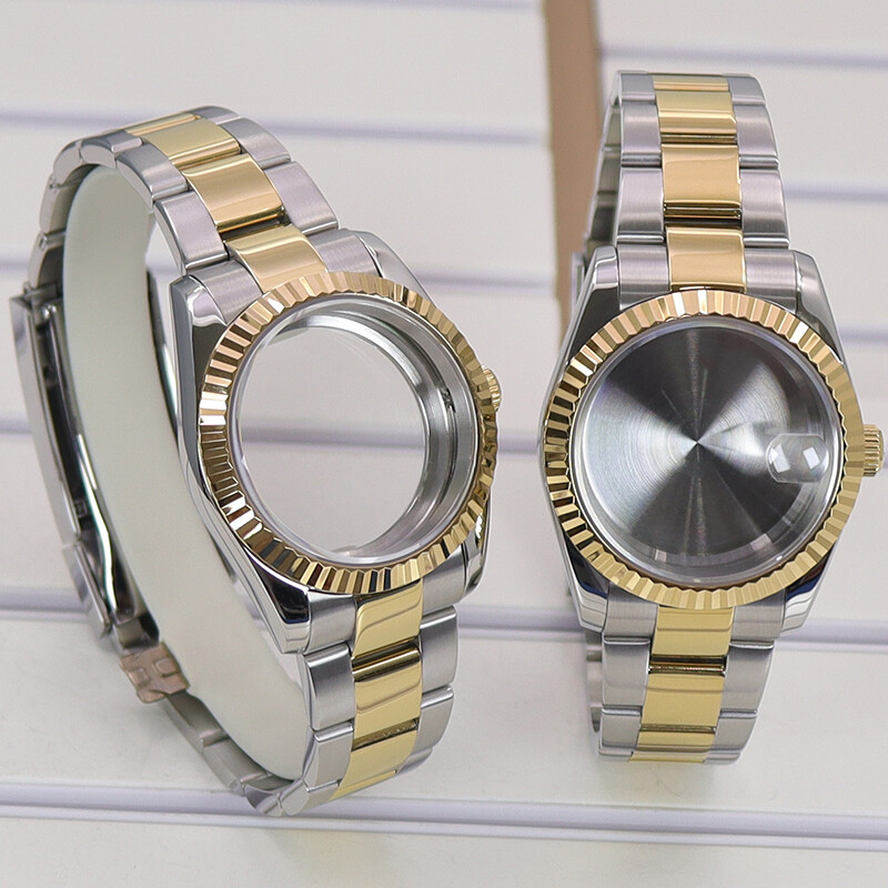 36mm39mm Log Watch Case+Jubilee Bracelet Sliding Lock Buckle For Seiko NH35 nh36
