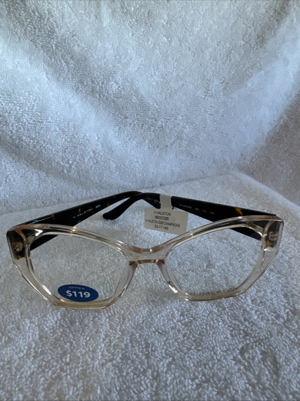 H Halston Eyeglasses 2006 Champagne 53-17-140 Demo Frames Only