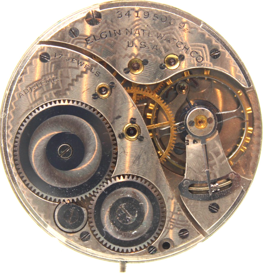 1933 ELGIN POCKET WATCH MOVEMENT 34195009 GRADE: 495 12s 17j (QT)