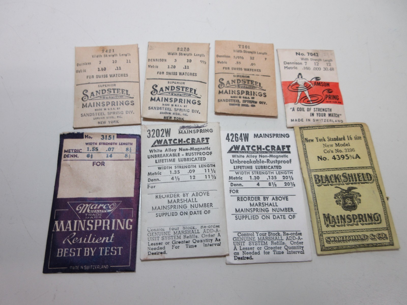VINTAGE LOT OF 75 WATCH MAIN SPRINGS WATCHMAKER REPLACEMENT PARTS # 2