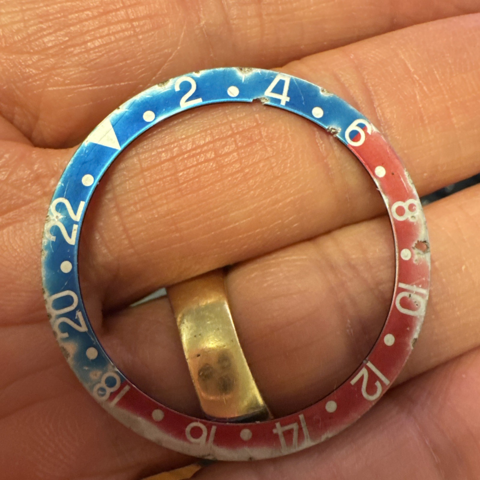 Genuine Rolex GMT Master 1675 Bezel Insert Faded and used patina
