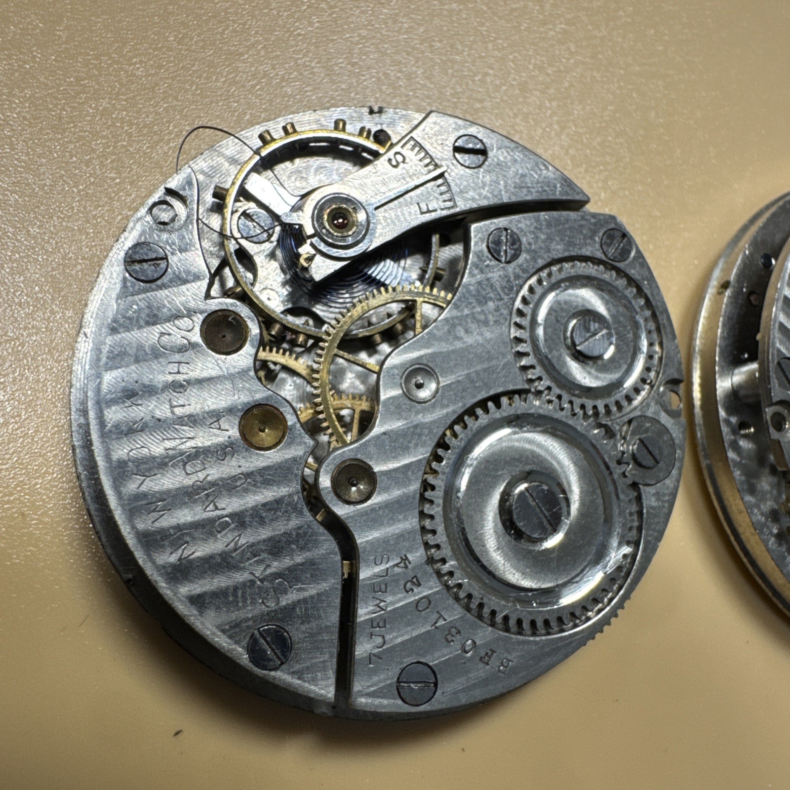 NY Standard 7 Jewel Mechanical Pocket Watch Movement SOLD AS IS!