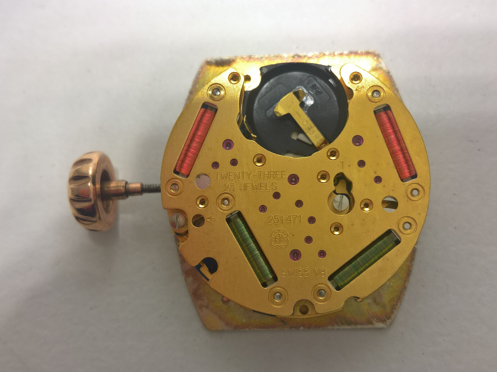 TECHNOMARINE CHRONOGRAPH QUARTZ WATCH DIAL + MOVEMENT 251.471 FOR PARTS RUNNING