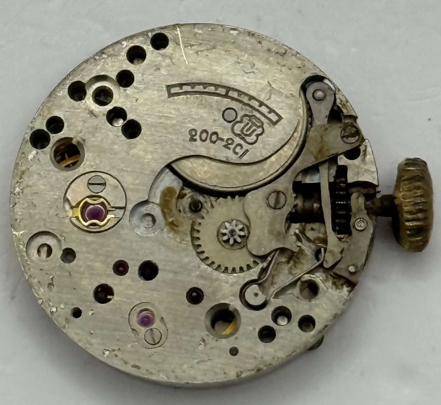 Unitas UT 200-2C1 Watch Movement Manual Wind Swiss Vintage Parts Repair 19.3mm