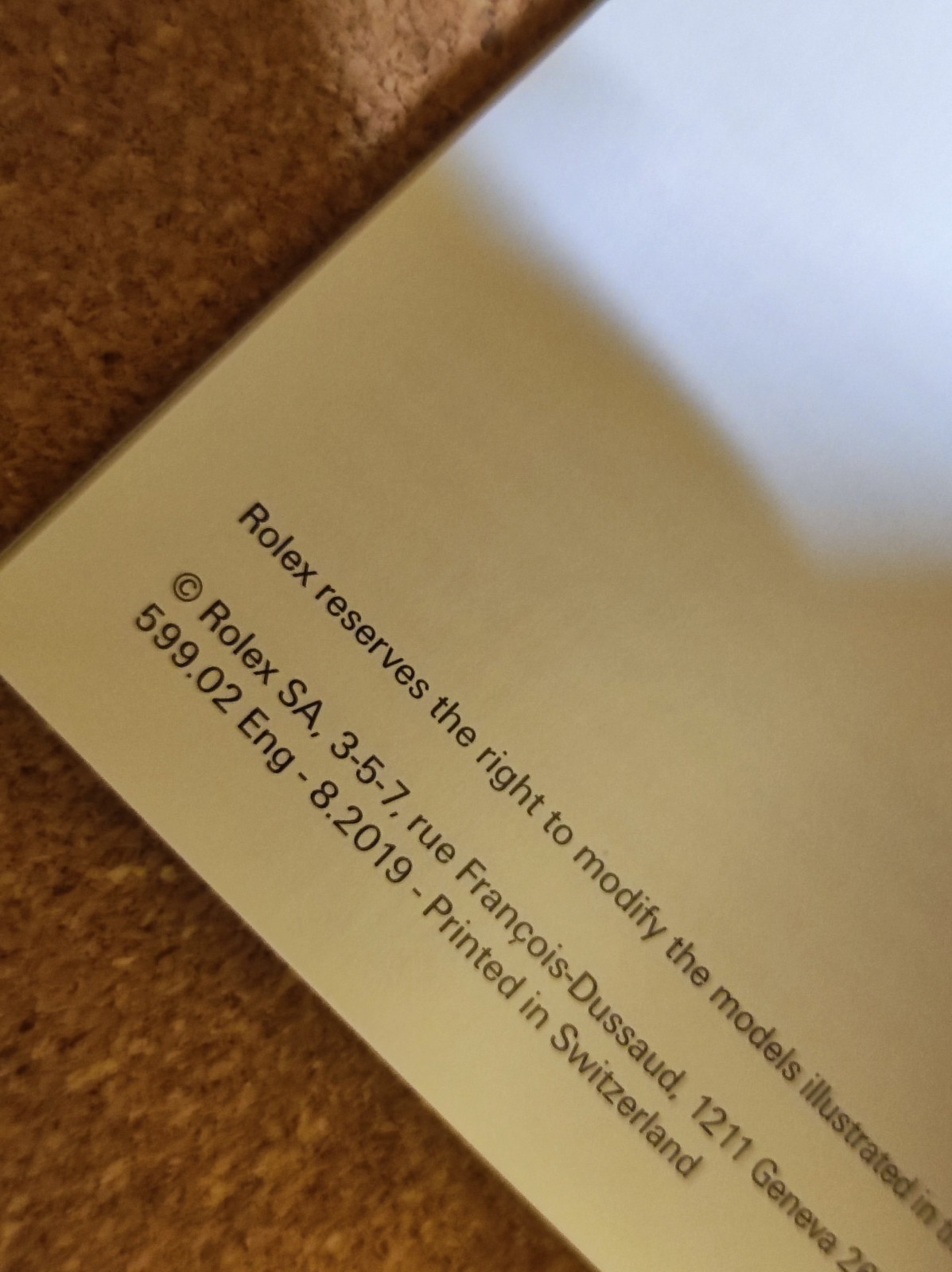 English 2019 Rolex Submariner Watch Manual Booklet