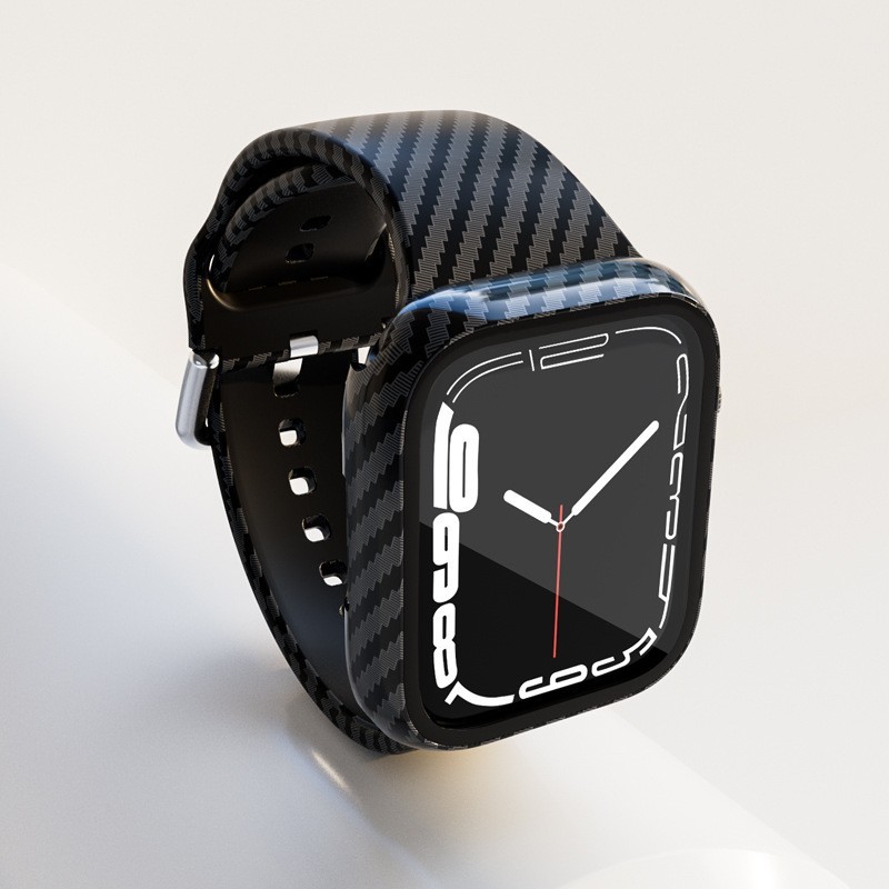 Apple Watch Carbon Silicone Strap Series 1-11 42-49mm Replacement Band
