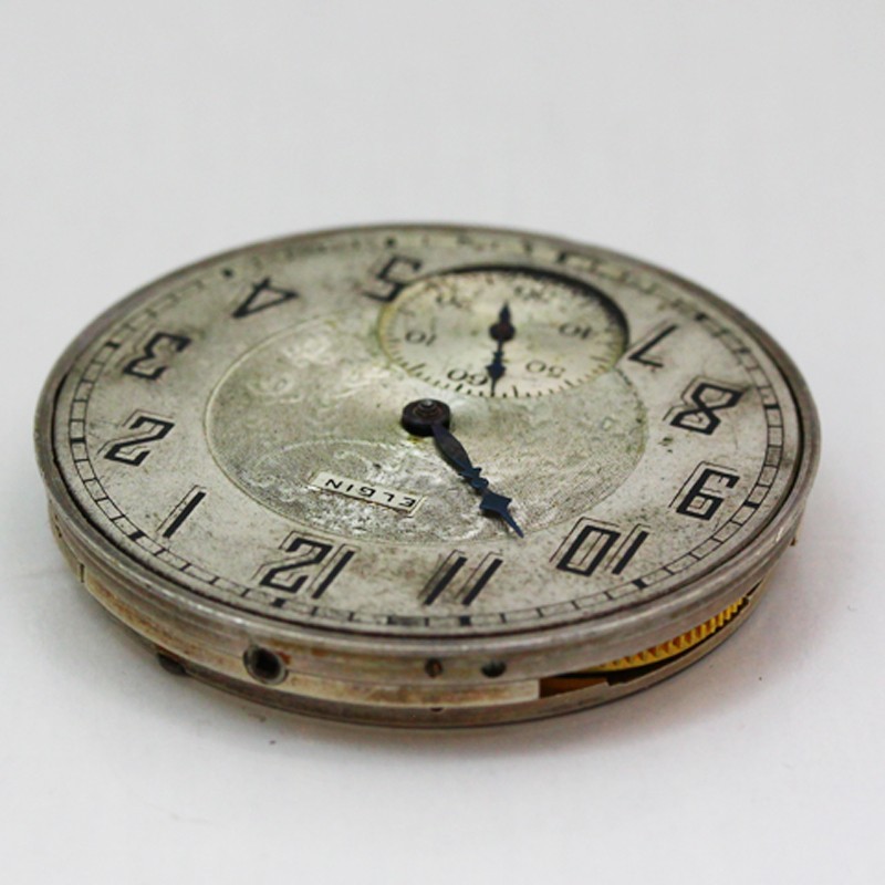 Elgin Grade 345 Model 3 12 Size Pocket Watch Movement & Fancy Dial ca. 1924