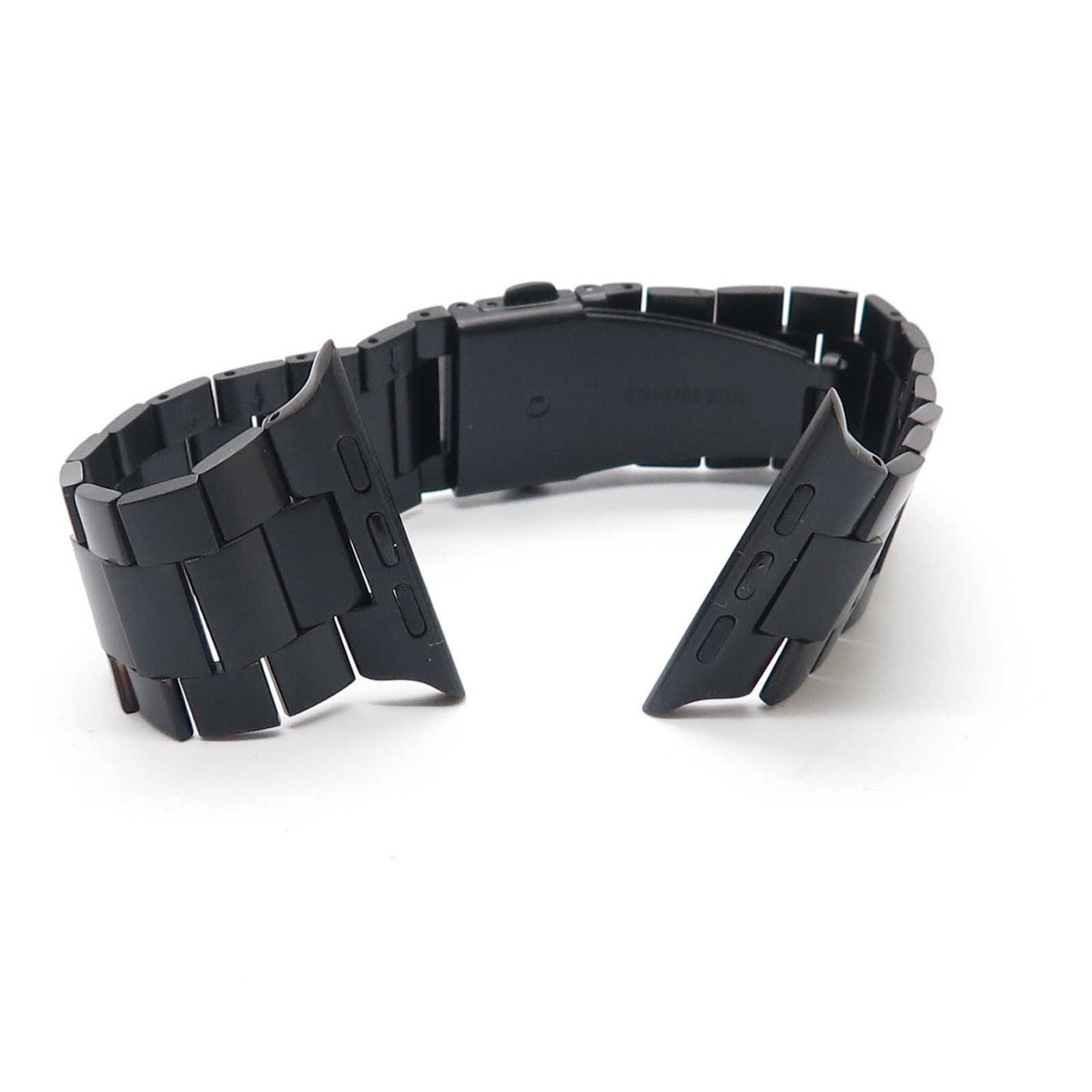 Stainless Steel Adjustable Black Band with Fold Over Clasp for Apple Watch Ultra