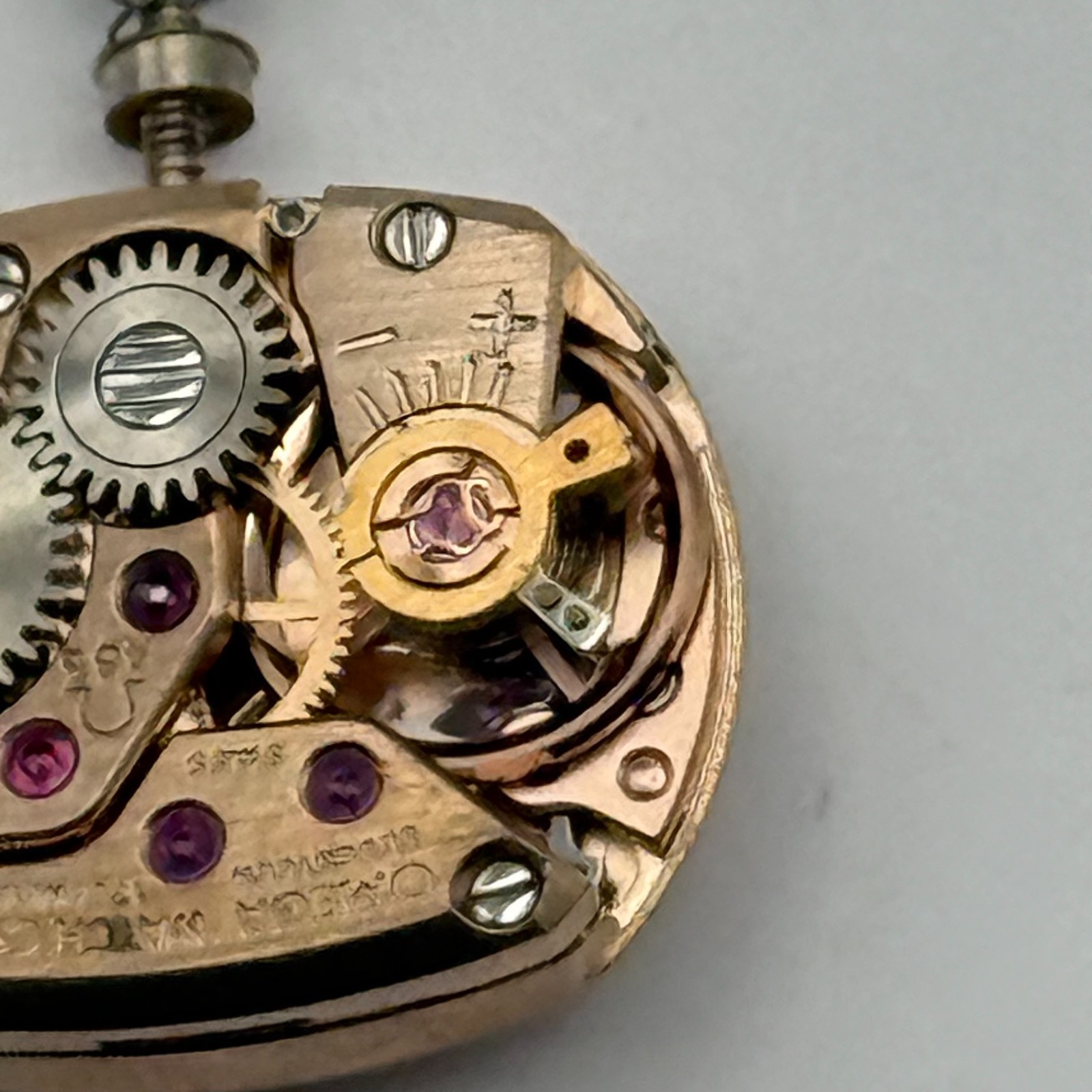 Omega 485 Watch Movement Cabochon Tiger’s Eye Crown Ladies Swiss Parts 15.5mm