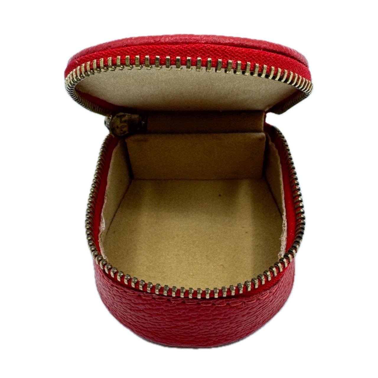 Vintage 1962 Omega Turler 8 Day Ladies Travel Clock Case Red Leather & Suede