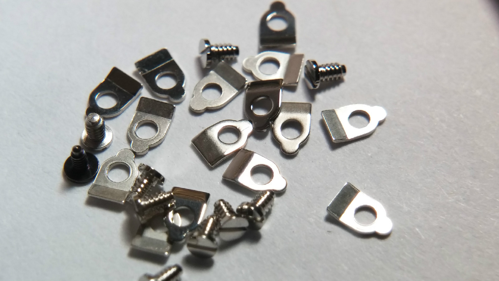 Set of 12 Mounting Screw & Clamp Tab, (3.23mm), generic NEW, SWISS MADE