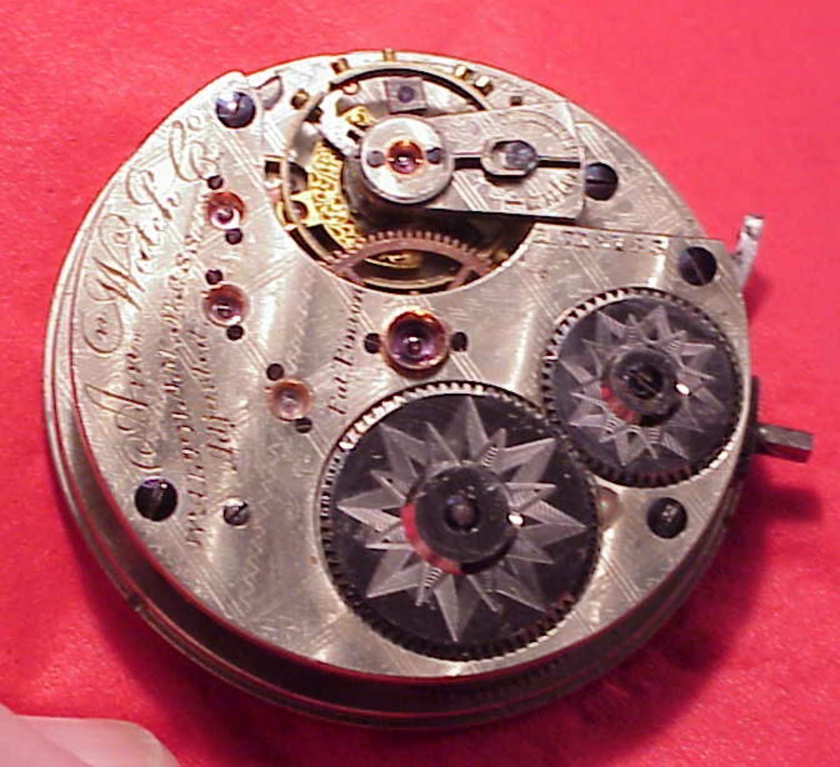 VINTAGE 1872 16 JEWELS AM WALTHAM CO POCKET WATCH MOVEMENT TICKaBIT