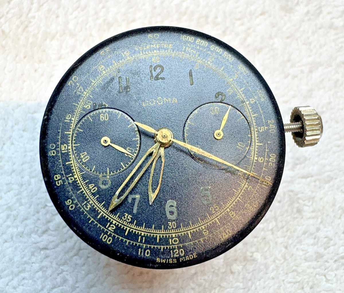 Vintage DOGMA Brand, “Brevet” Swiss Chronograph Watch Movement-COMPLETE!