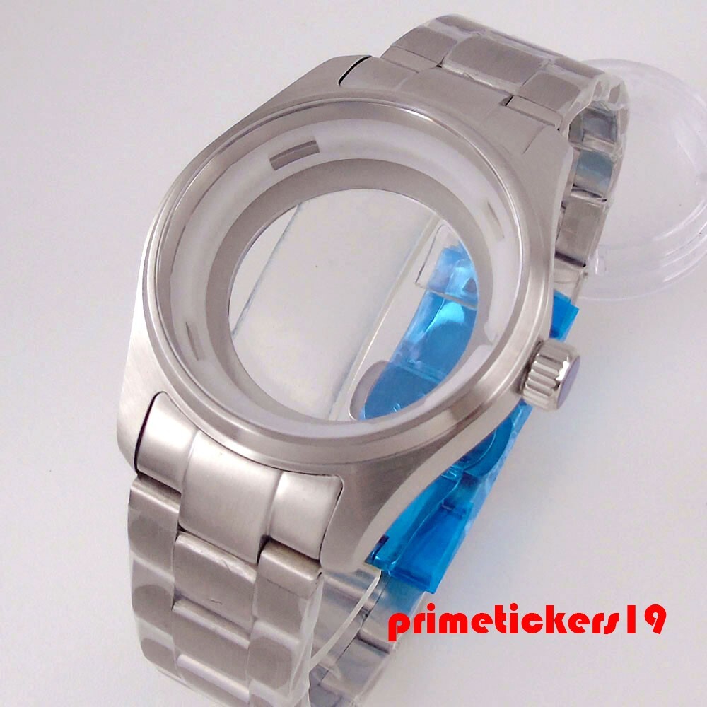 39mm/36mm Pilot Steel Watch Case Band Exhibition Back Fit NH35 ETA2824 PT5000