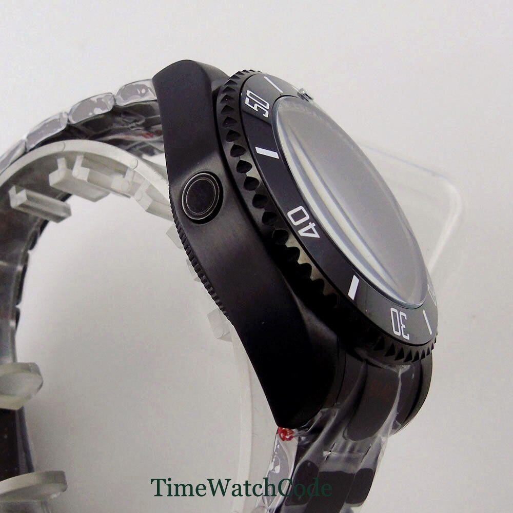 43mm PVD Black Watch Case Fit NH34 NH35 NH36 ETA2824 PT5000 Miyota8215 DG2813