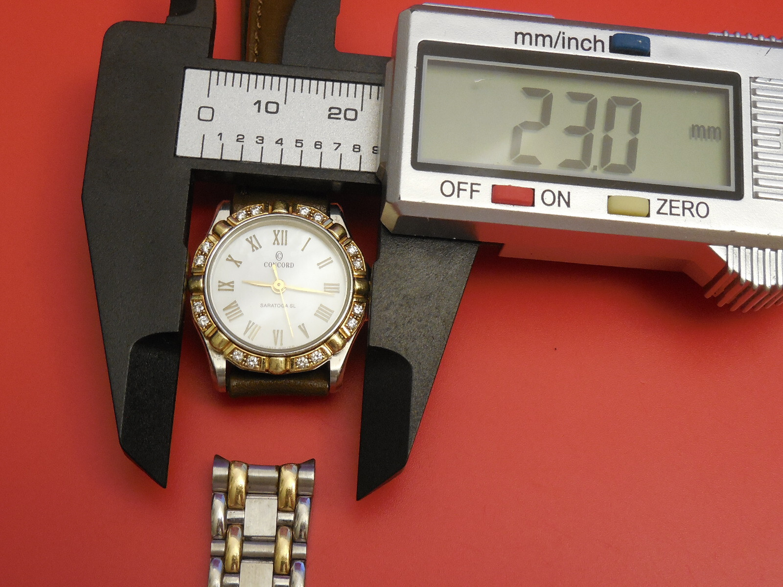 GENUINE CONCORD SOLID STEEL LADIES SARATOGA STRAP BAND BRACELET 12MM HALF LINK