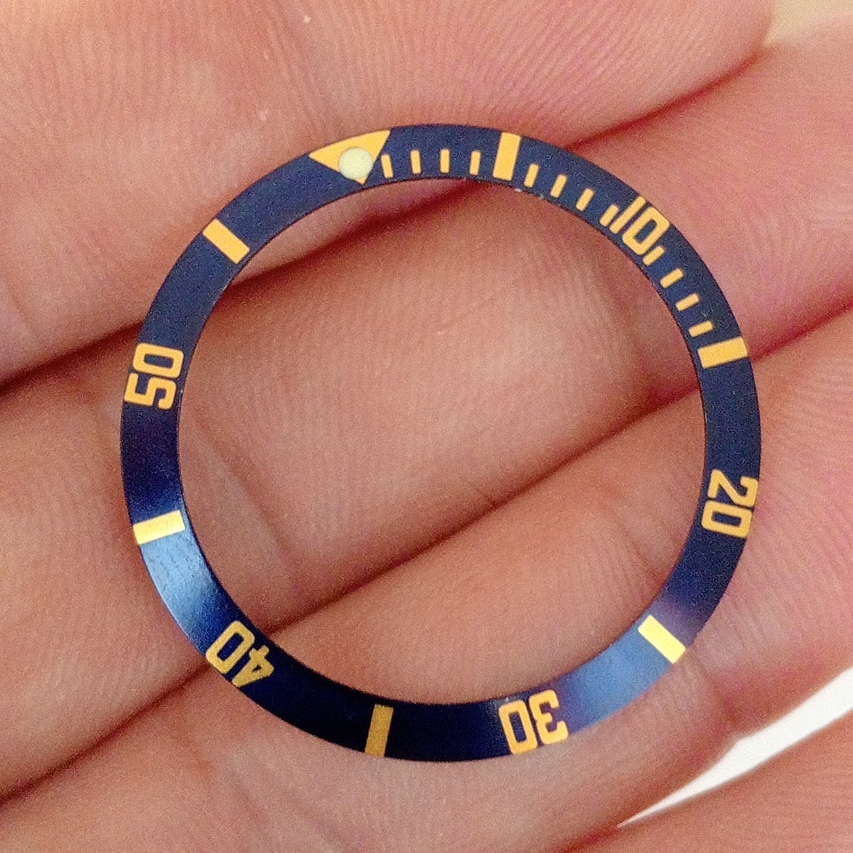 Zenith / Mondia, Ring Insert, Bezel Insert, Blue Ø 30 mm NOS