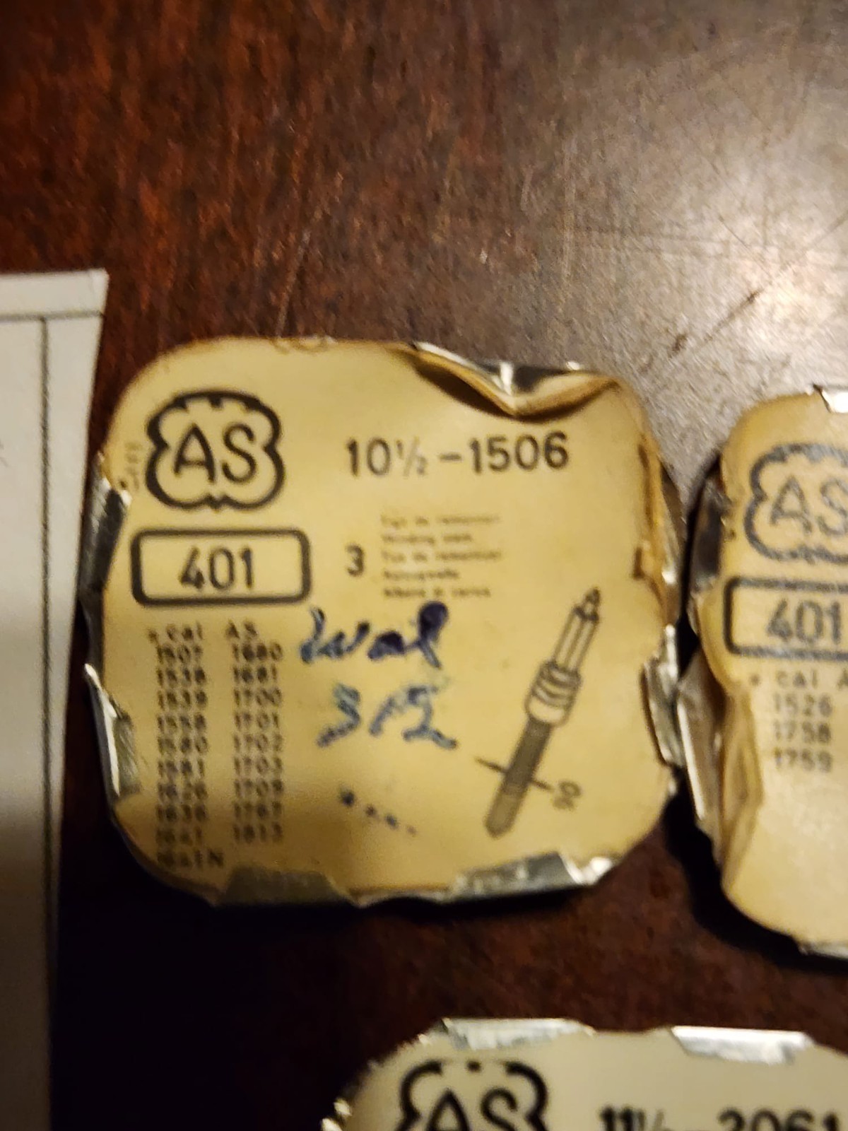 Vintage AS Cal 401 Winding Stems – 1506 1525 2061 – Pre-Owned Swiss Parts