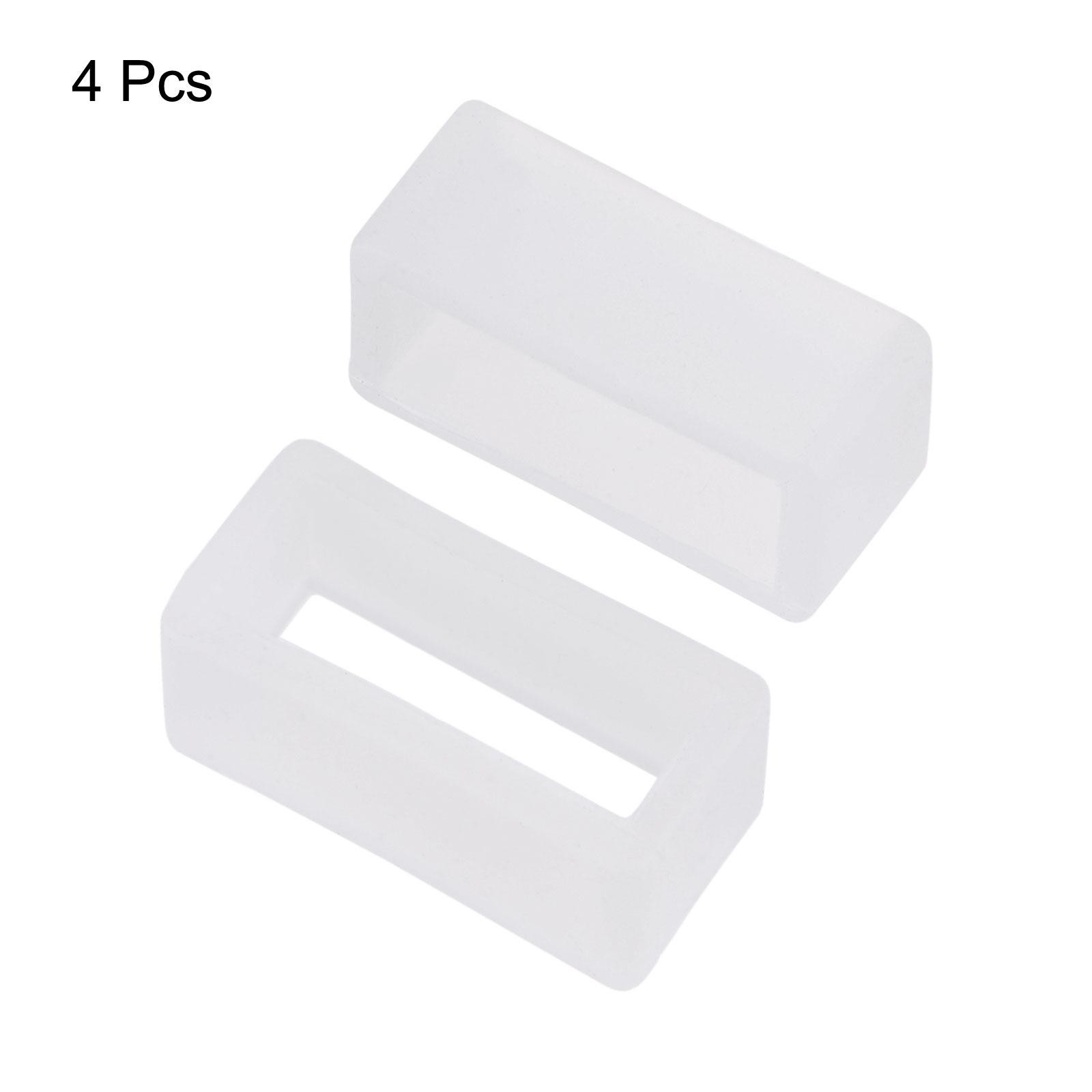 Watch Band Strap Loops Silicone for 16mm Width Watch Band, Transparent 4 Pcs