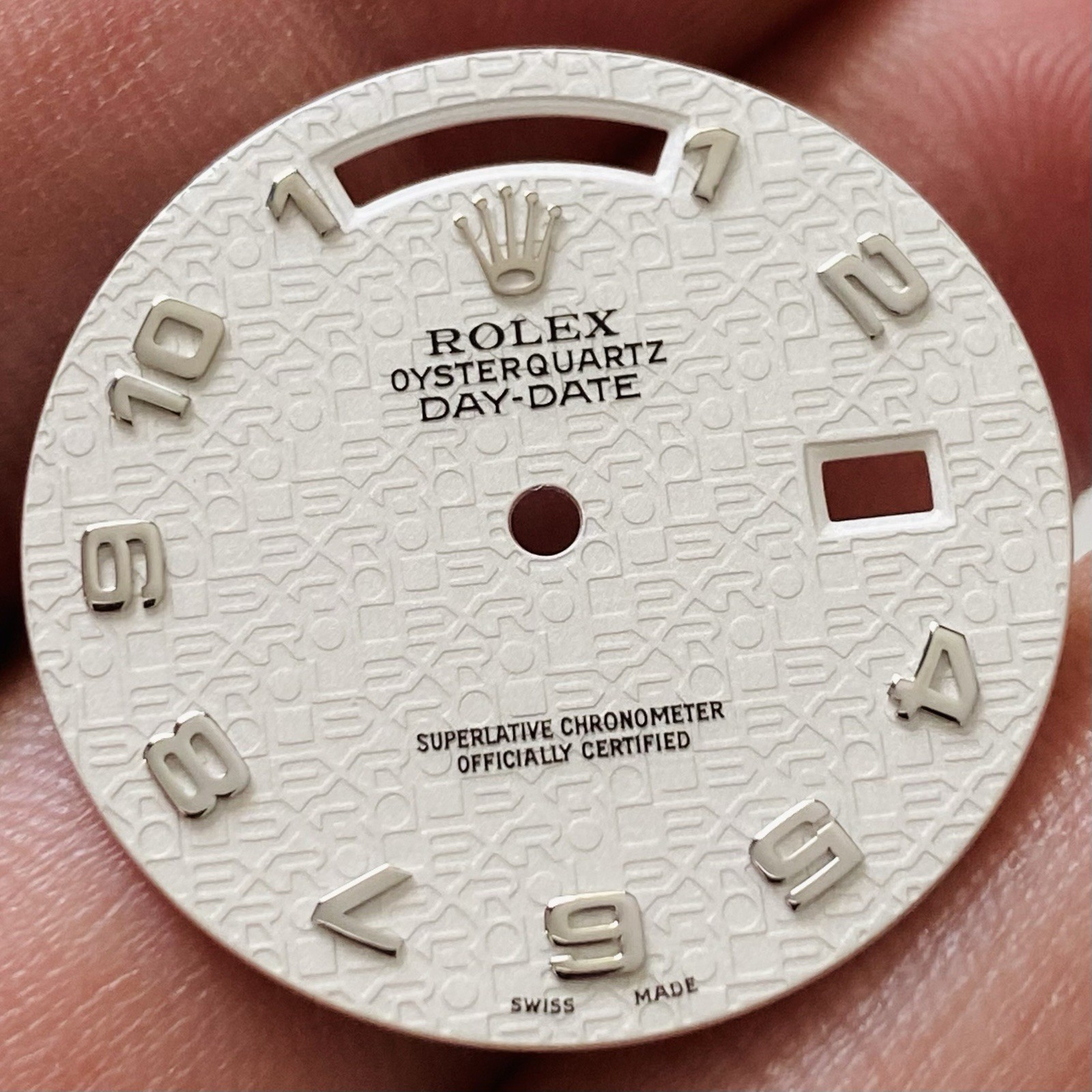 Rolex Computer White Dial For Day-Date Oysterquartz White Gold 36m Model 19019