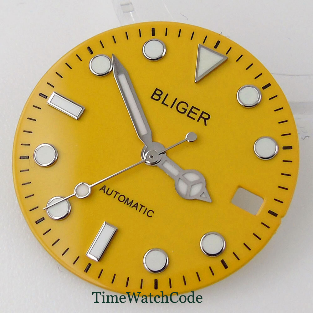 29mm Orange/Blue/Yellow Watch Dial+Hands Fit For NH35 NH35A Date Window Luminous