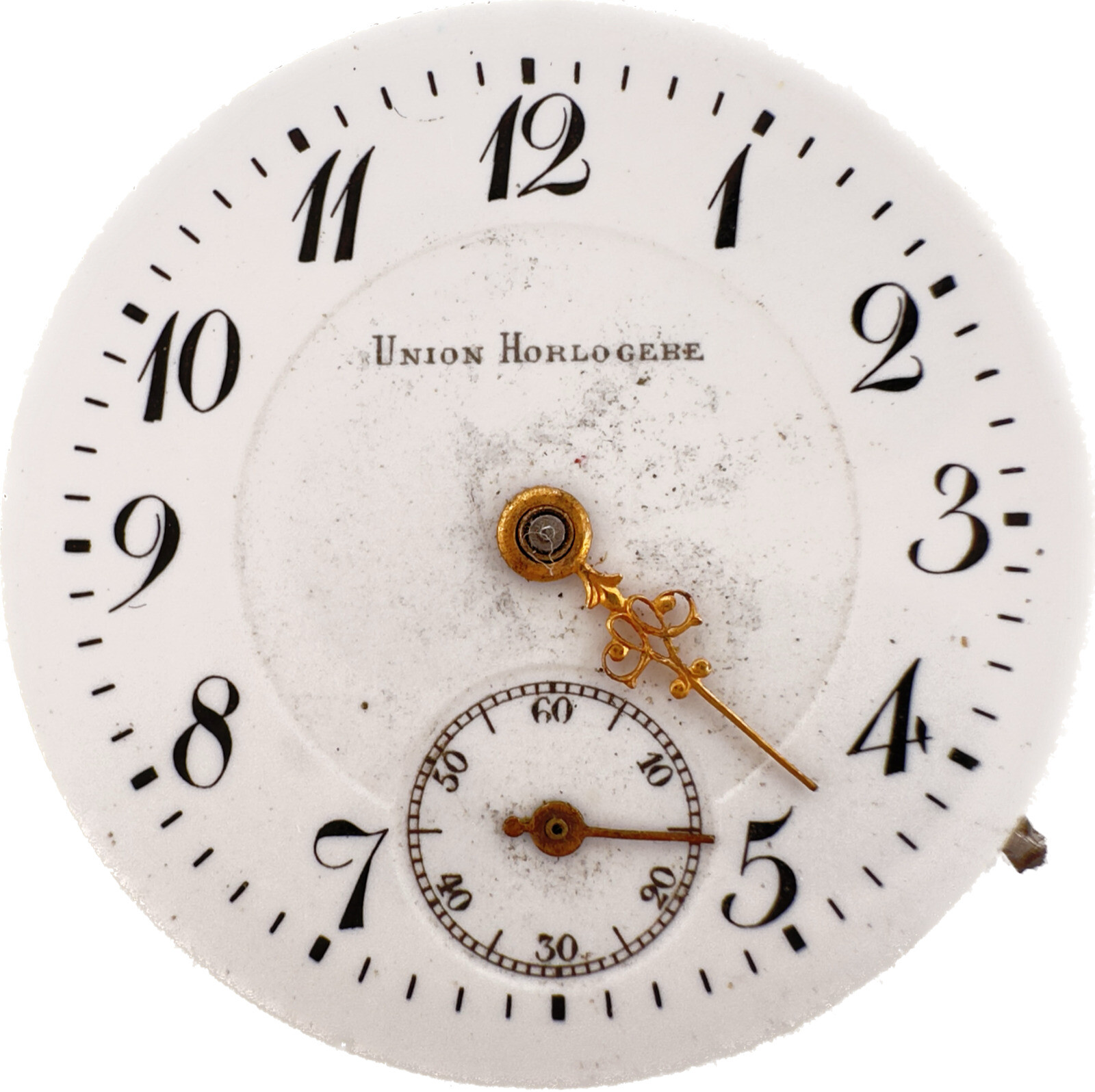 Antique 27.25mm Union Horologere 15Jewel Mechanical Hunter Pocket Watch Movement