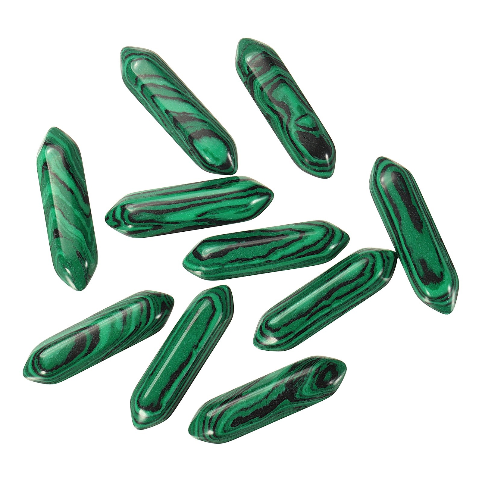 10 Pack Malachite Quartz Crystals Polished Crystals Bulk