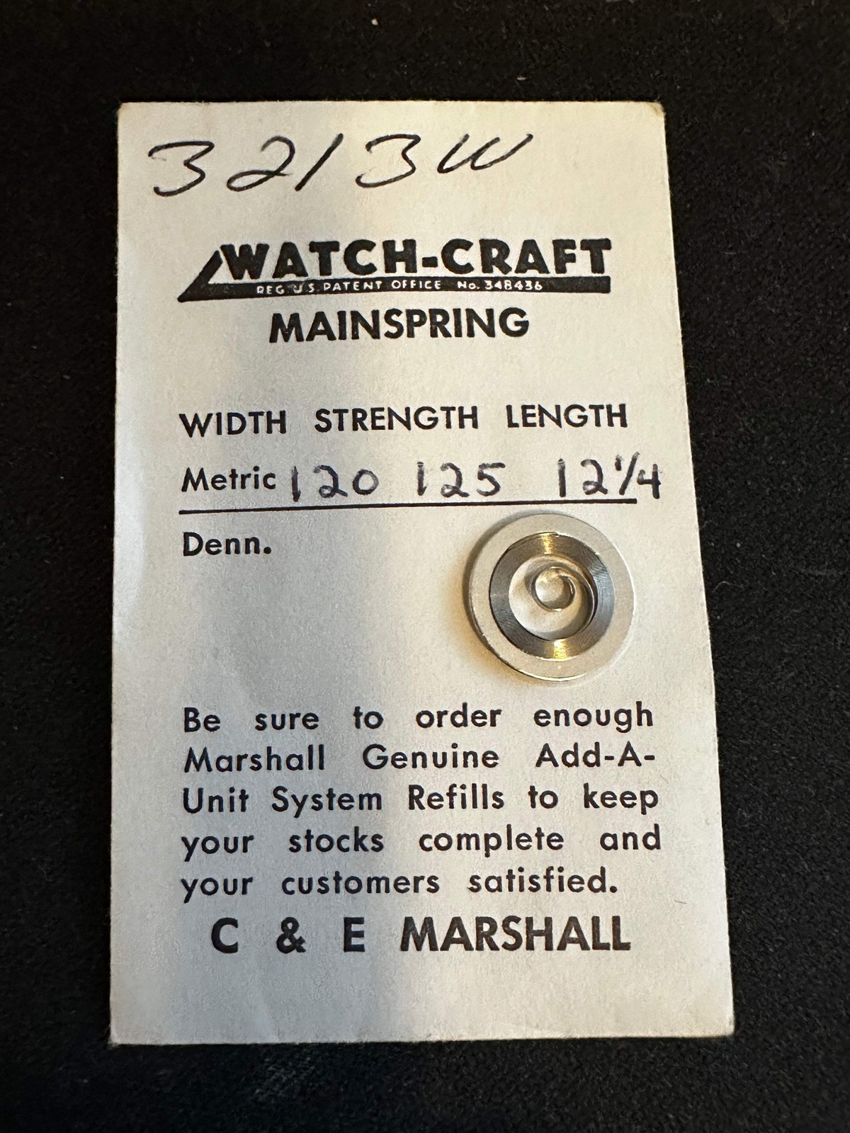 WATCH-CRAFT Mainspring 3213W for Font 55, 72, 551, 552 – Alloy