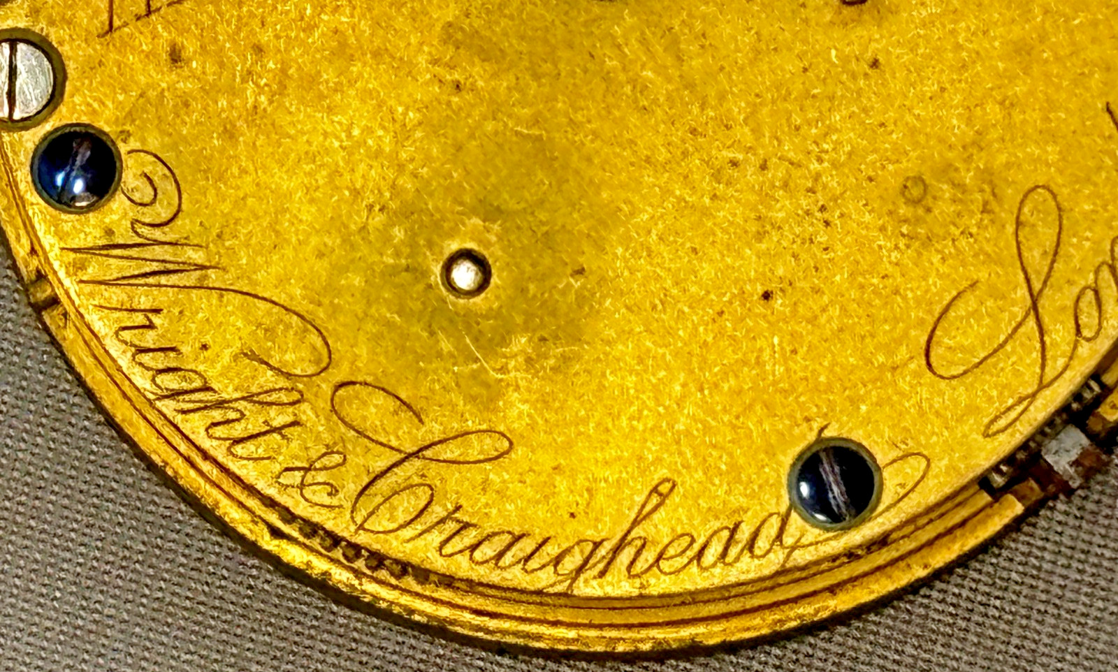 Antique English Lever Pocket Watch Movement Wright & Craighead for Restoration