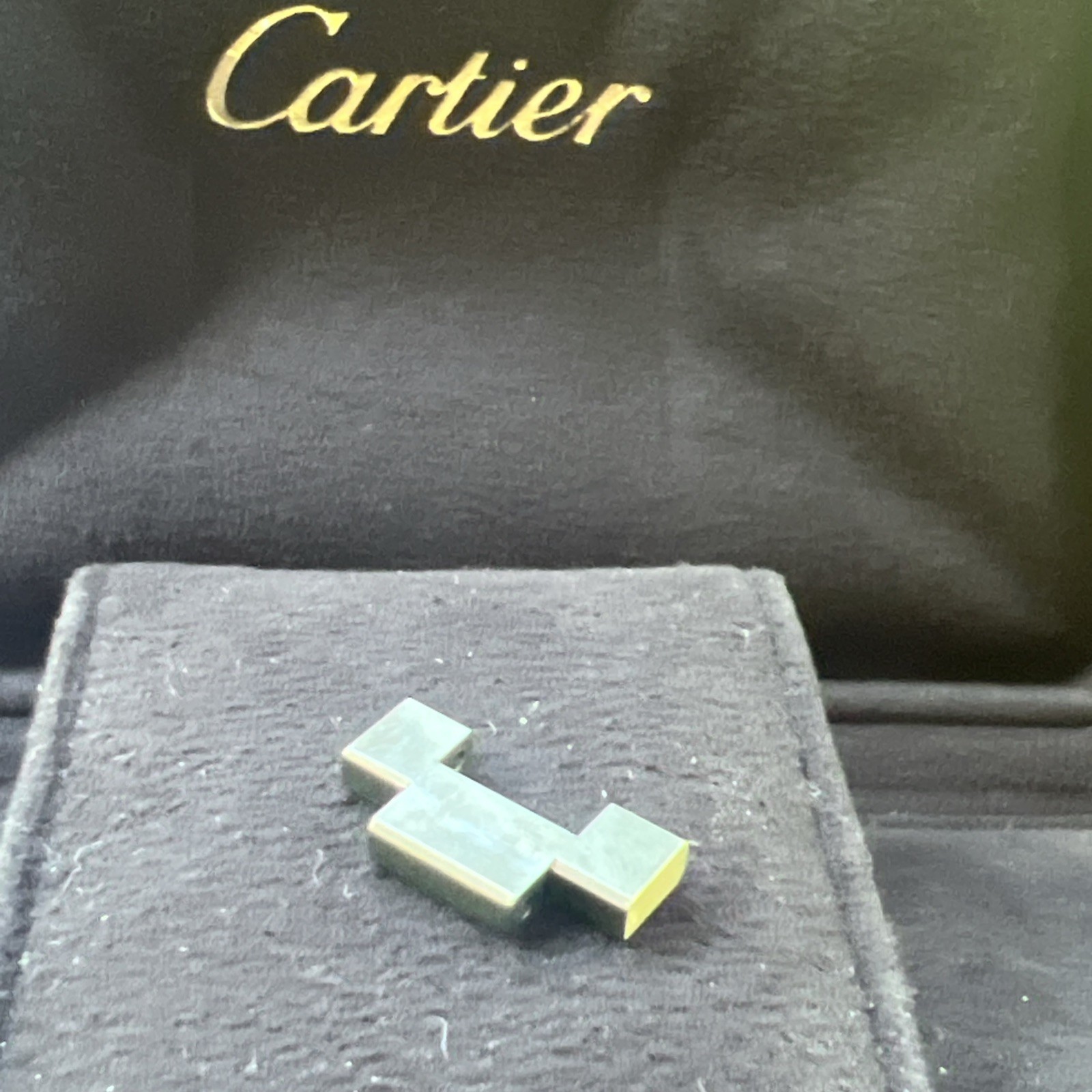 GENUINE CARTIER SOLID STAINLESS STEEL PASHA C BAND BRACELET HALF LINK 18MM OLDER