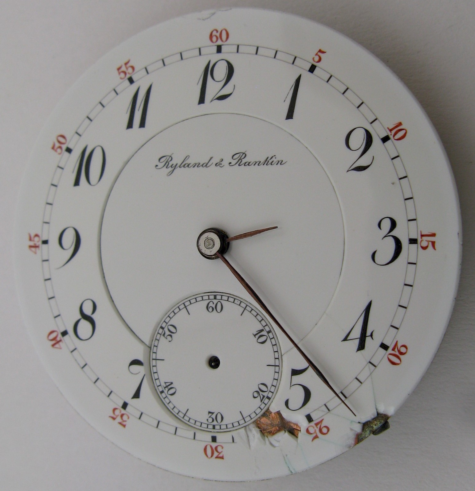 Quality Agassiz Pocket Watch Movement for parts .. HC 43.1 mm Ryland & Rankin VA