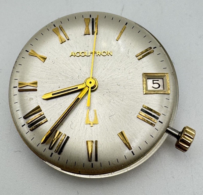 Bulova Accutron 218 D Wrist Watch Movement & Dial With Date